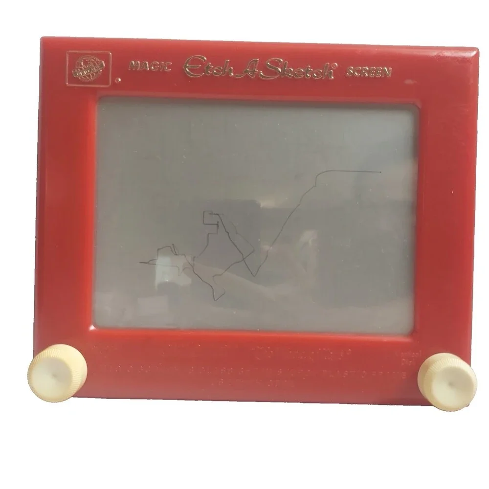 Vintage Original Ohio Art 505 Etch A Sketch Magic Screen Toy Red Working